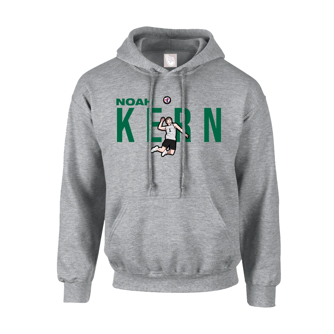 Hoodie — Player Name in Grey