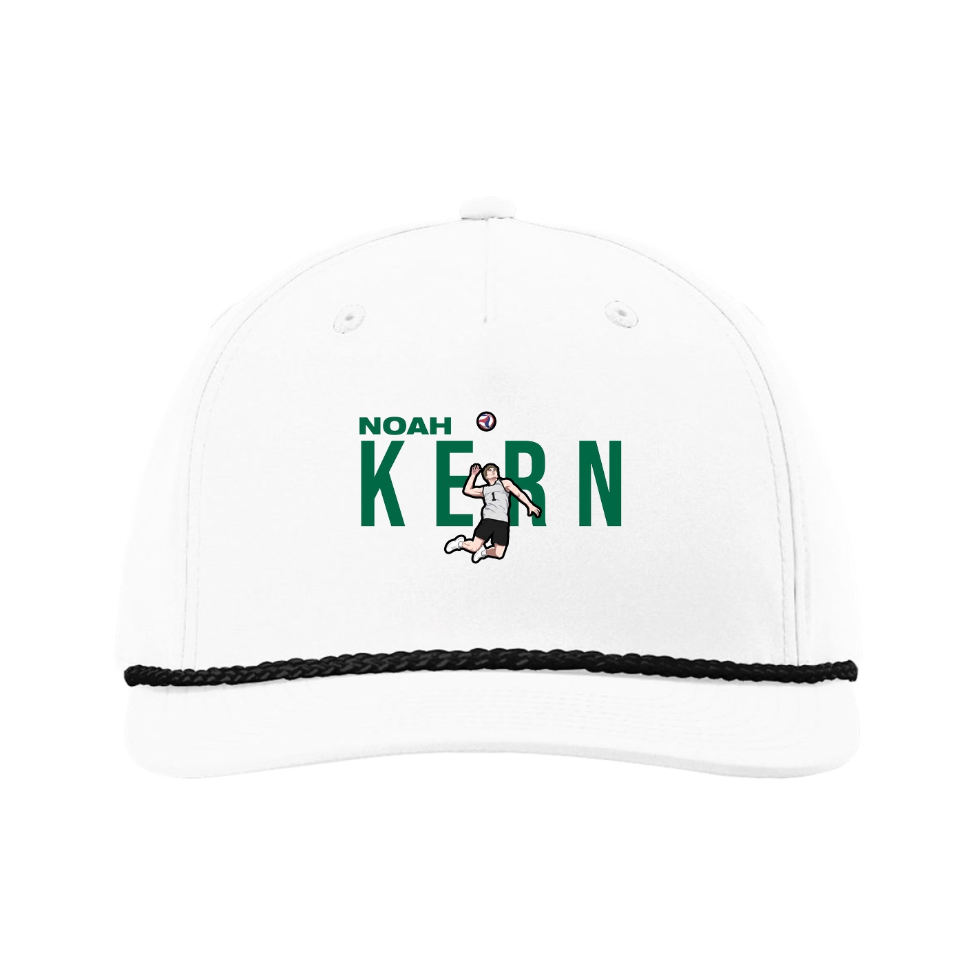Five-Panel Classic Rope Cap — Player Name in White