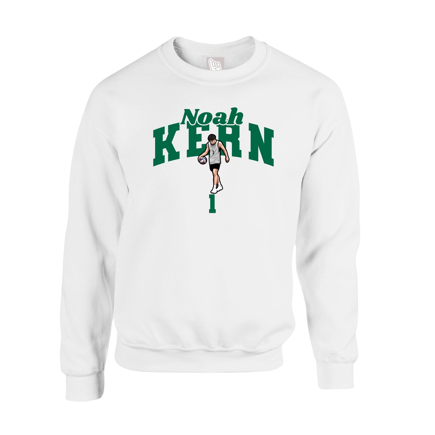Fleece Crew — Signature Arch in White