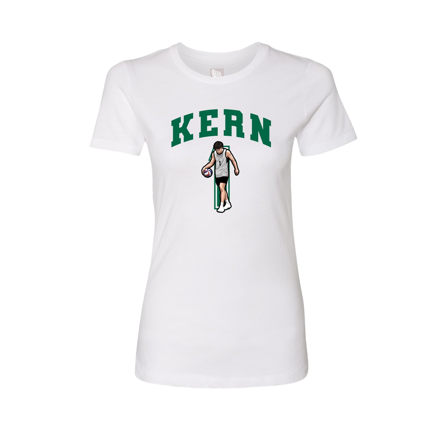 Fitted Women's Tee — Number in White