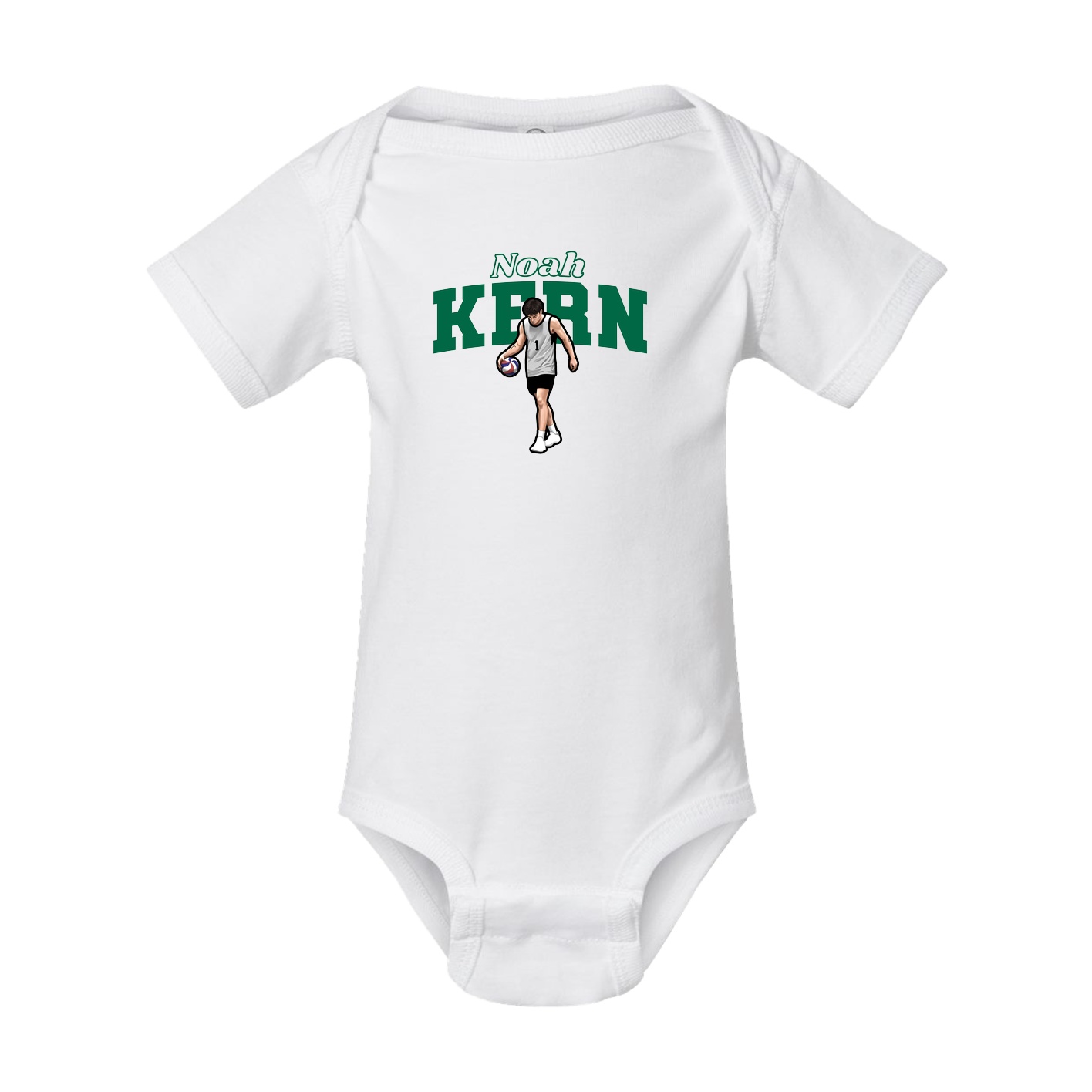 Baby Onesie — Name Arch in White