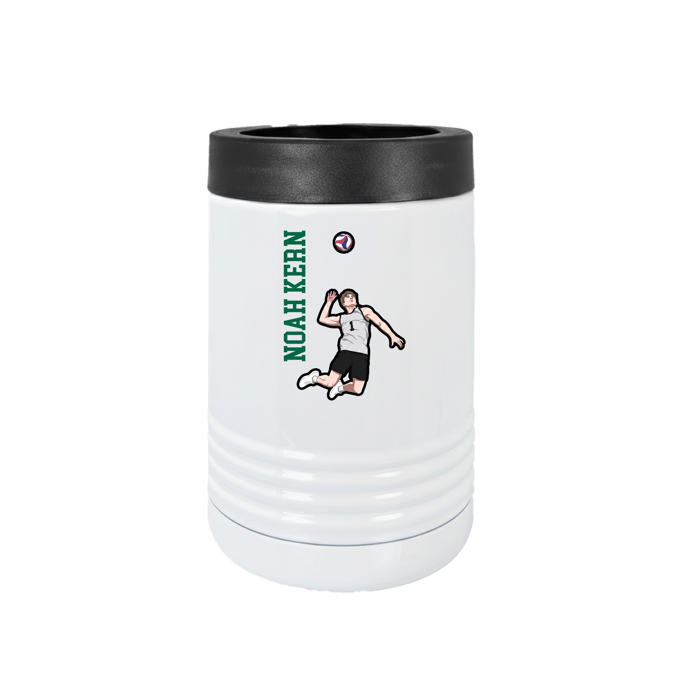 Beverage Holder — Name Vertical in White