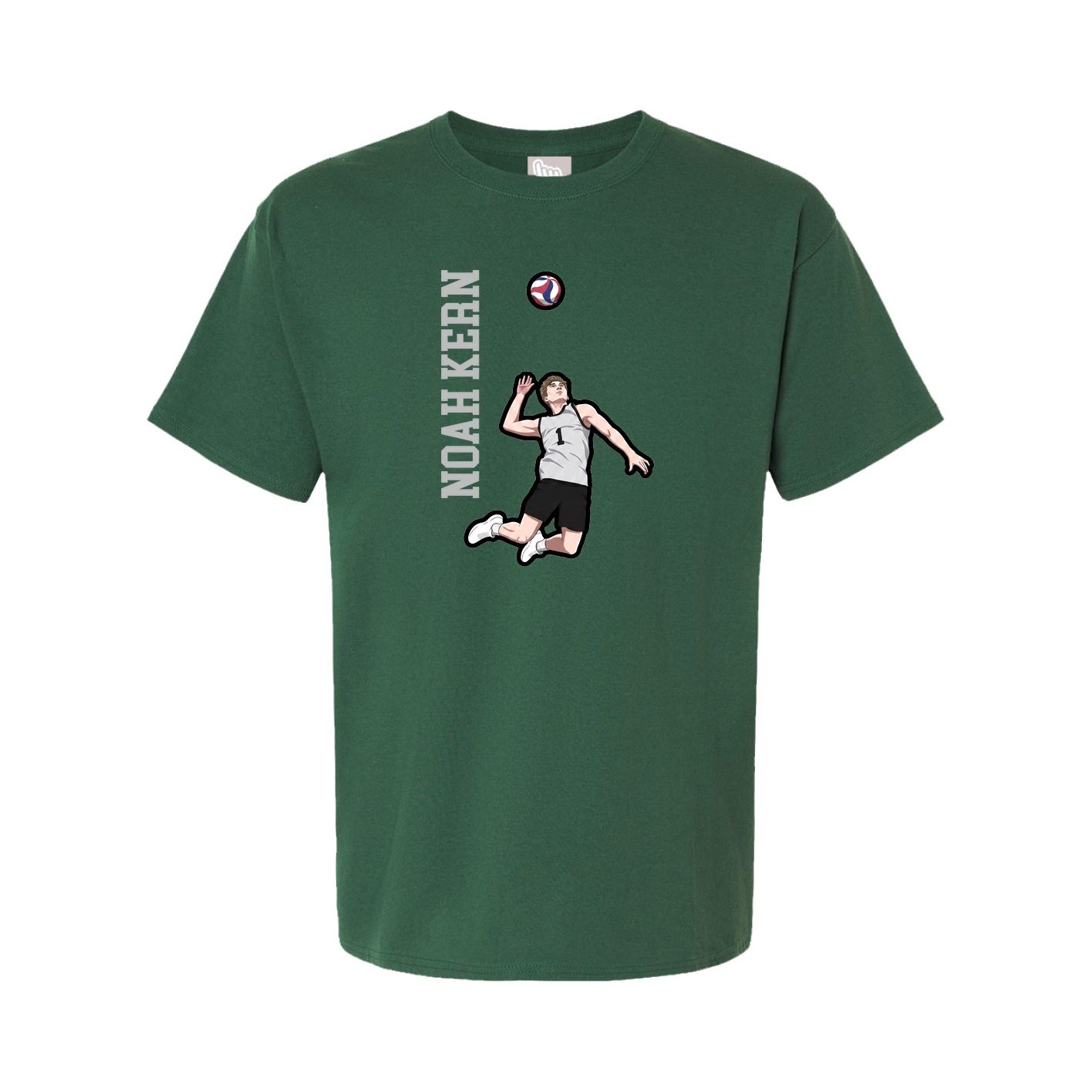 Tee — Name Vertical in Green