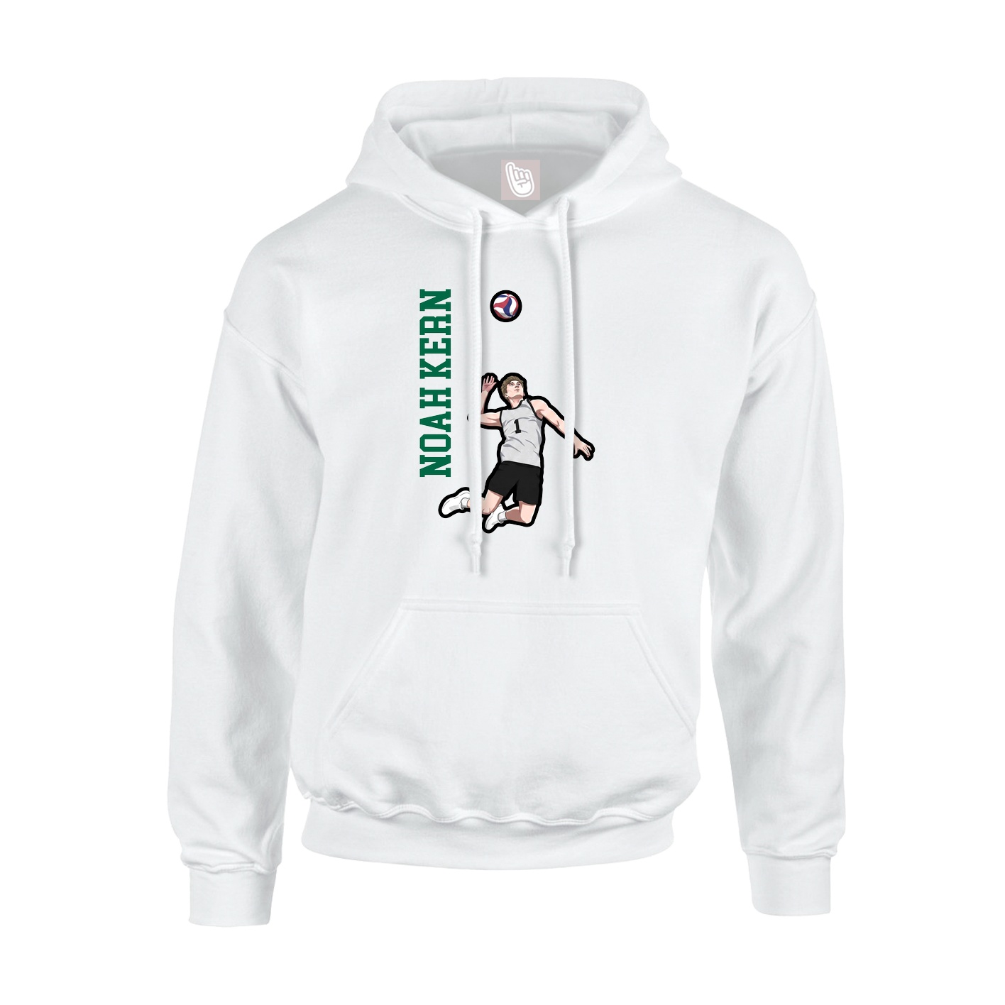 Hoodie — Name Vertical in White