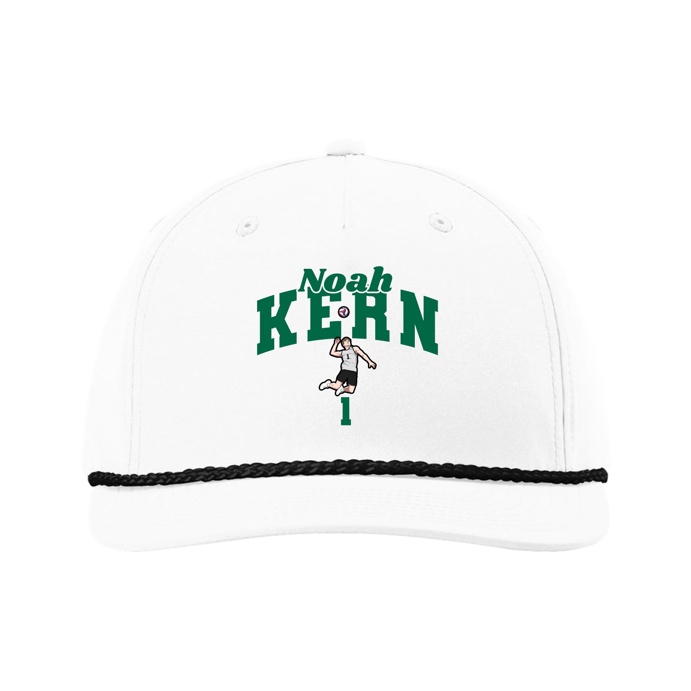 Five-Panel Classic Rope Cap — Signature Arch in White
