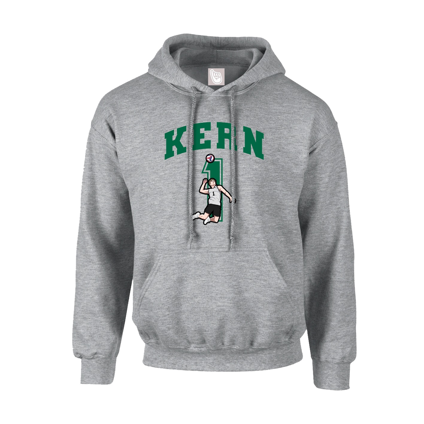 Youth Hoodie — Number in Grey
