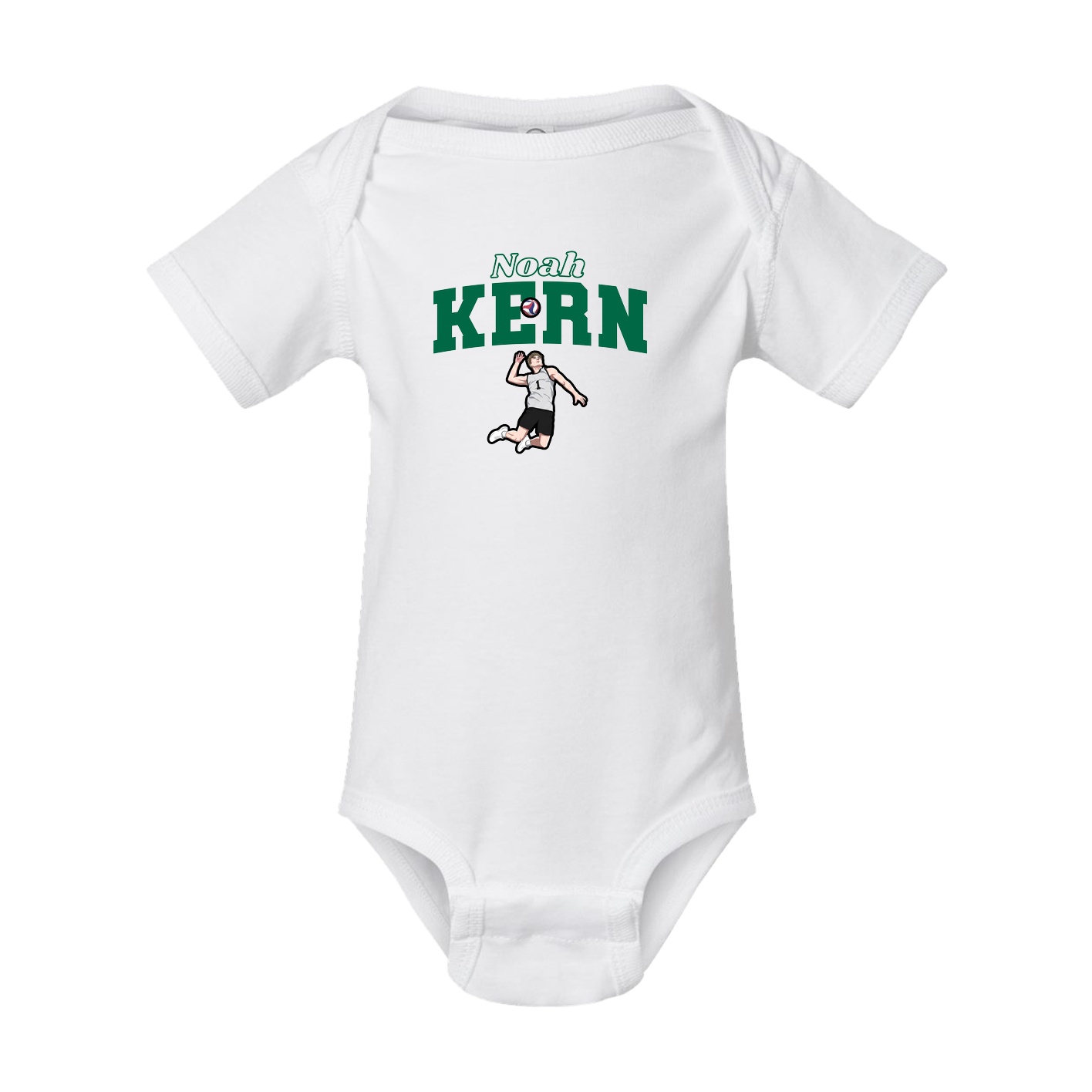 Baby Onesie — Name Arch in White