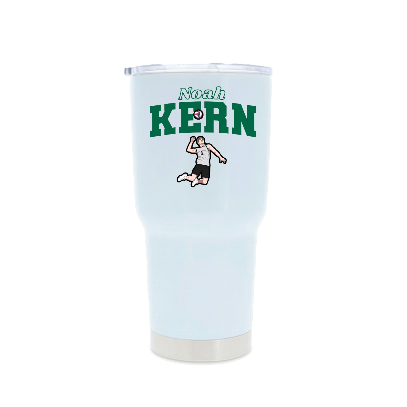 30oz Stainless Steel Tumbler — Name Arch in White