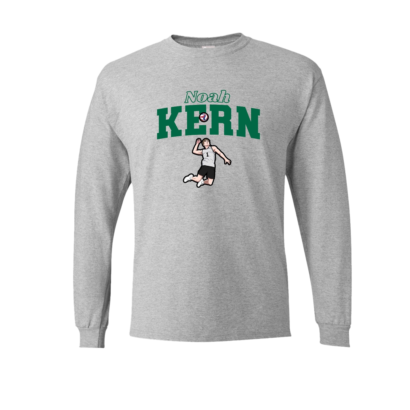 Long Sleeve Tee — Name Arch in Grey
