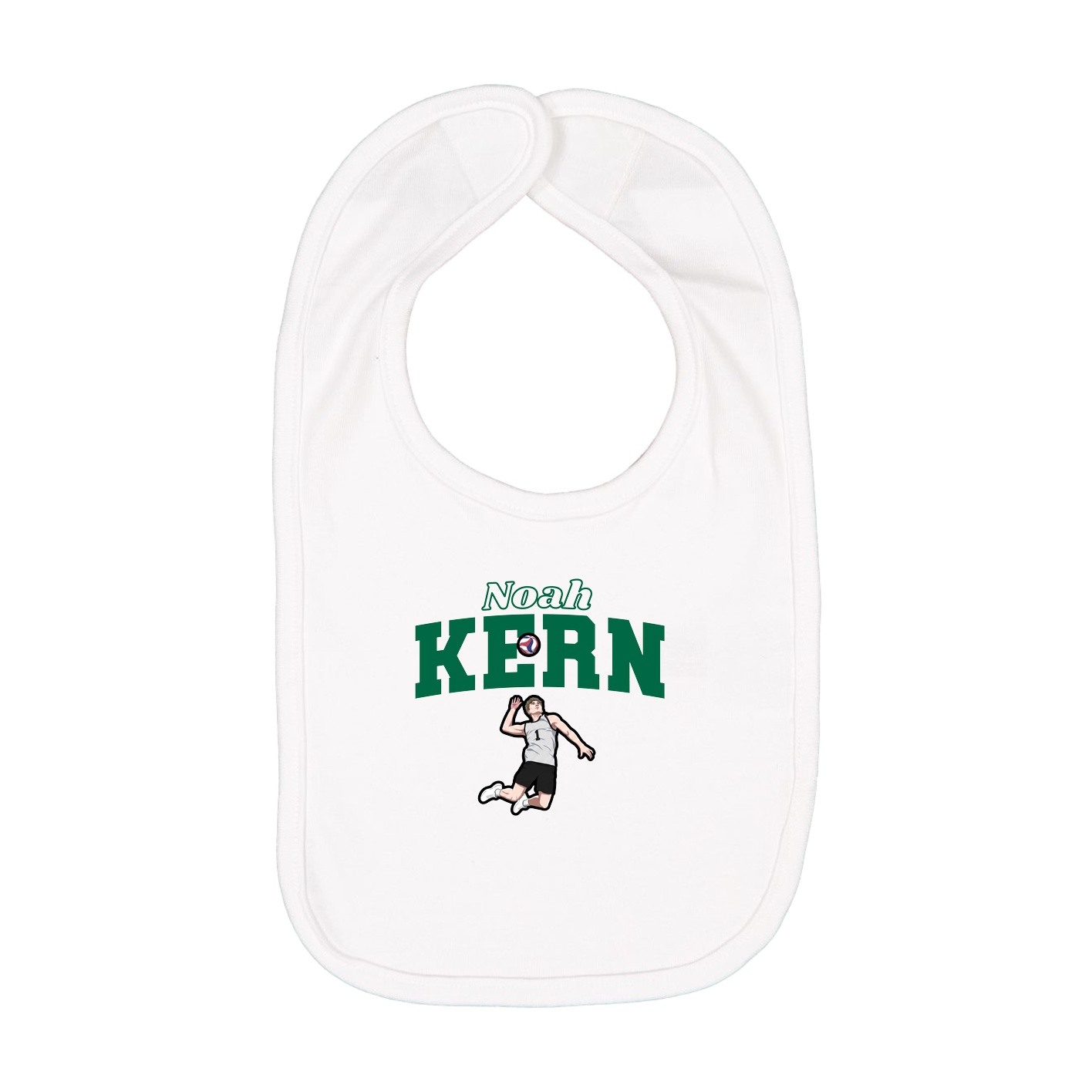 Infant Bib — Name Arch in White