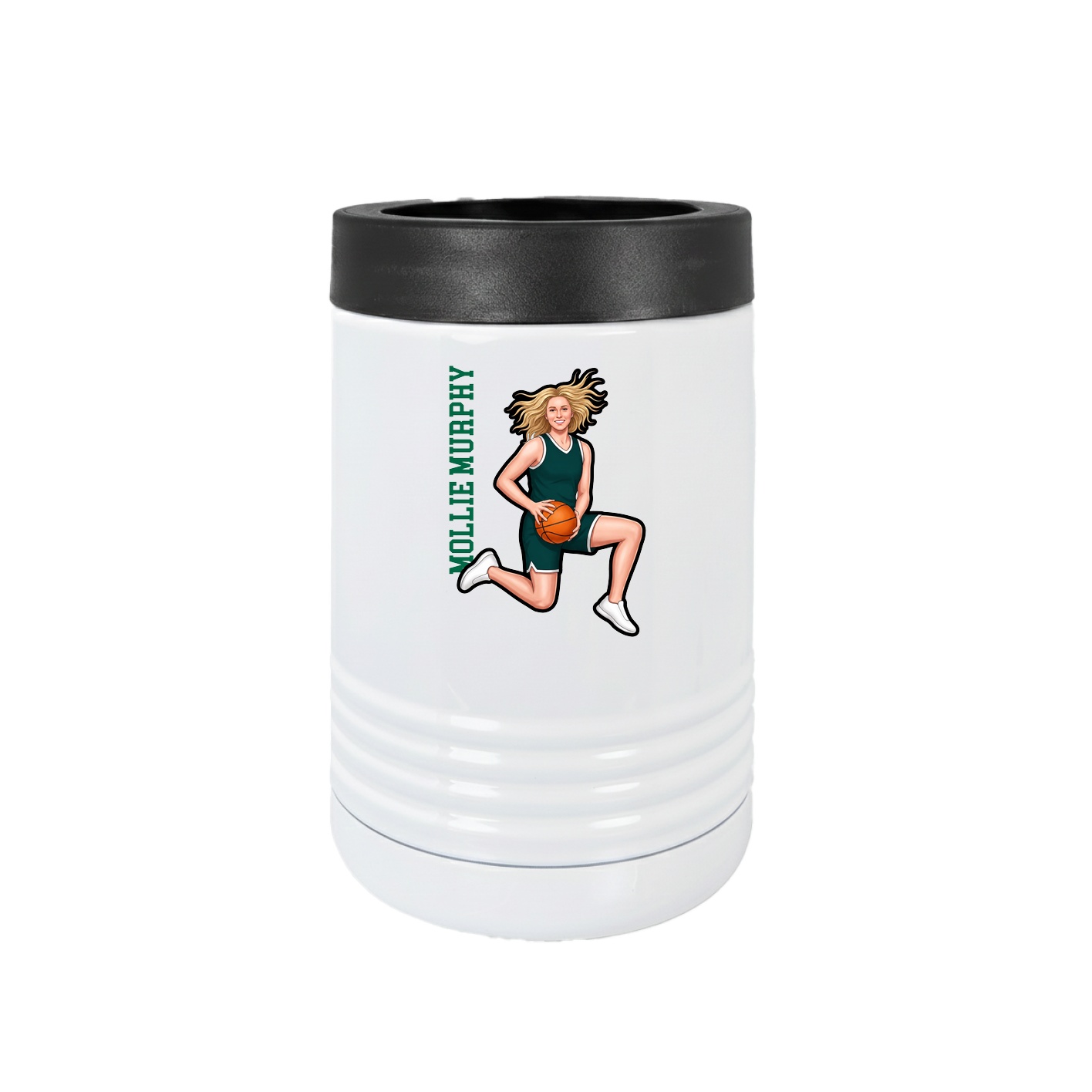 Beverage Holder — Name Vertical in White