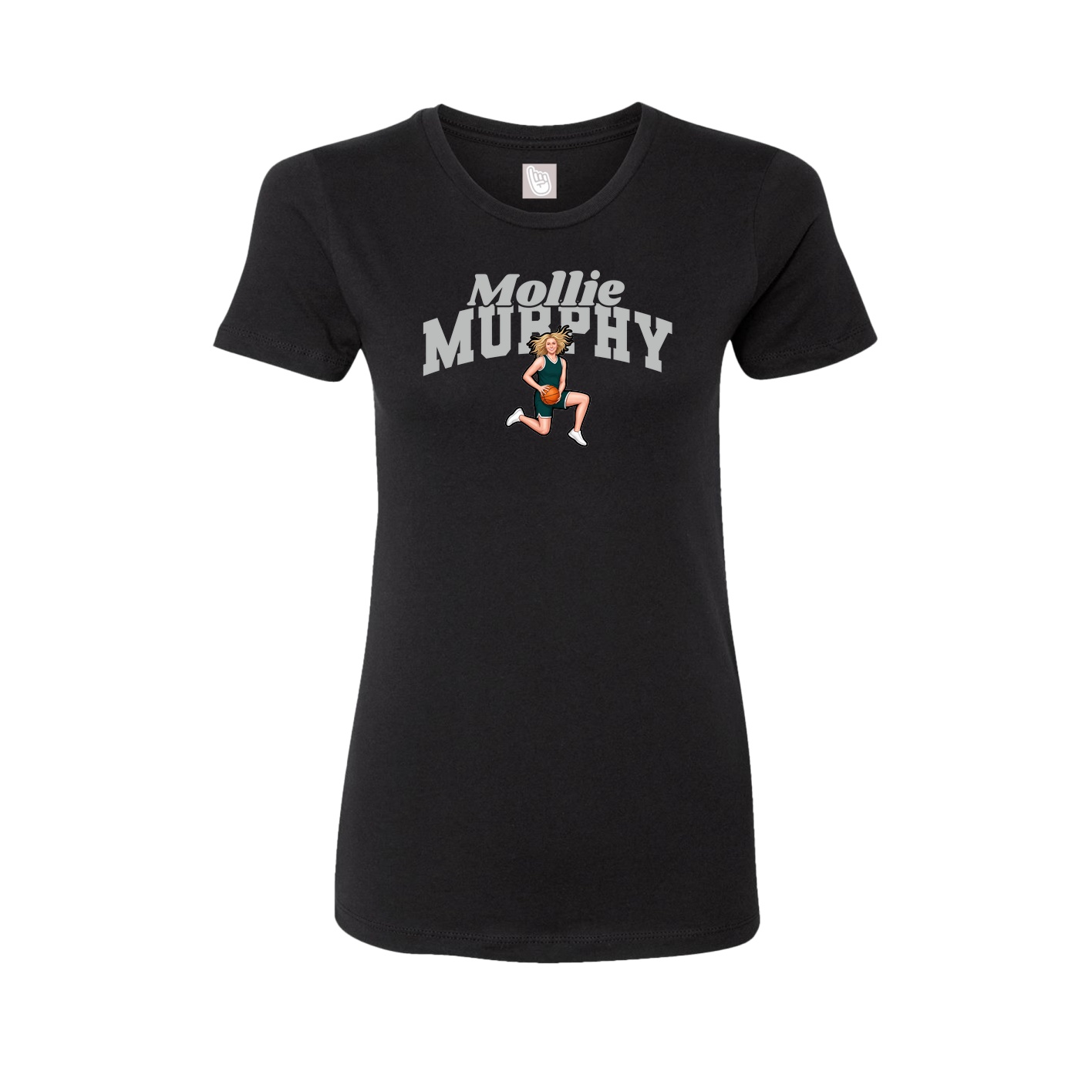 Fitted Women's Tee — Signature Arch in Black