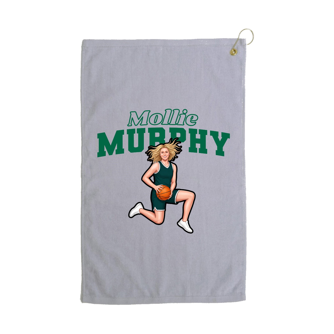 Golf Towel — Name Arch in Grey