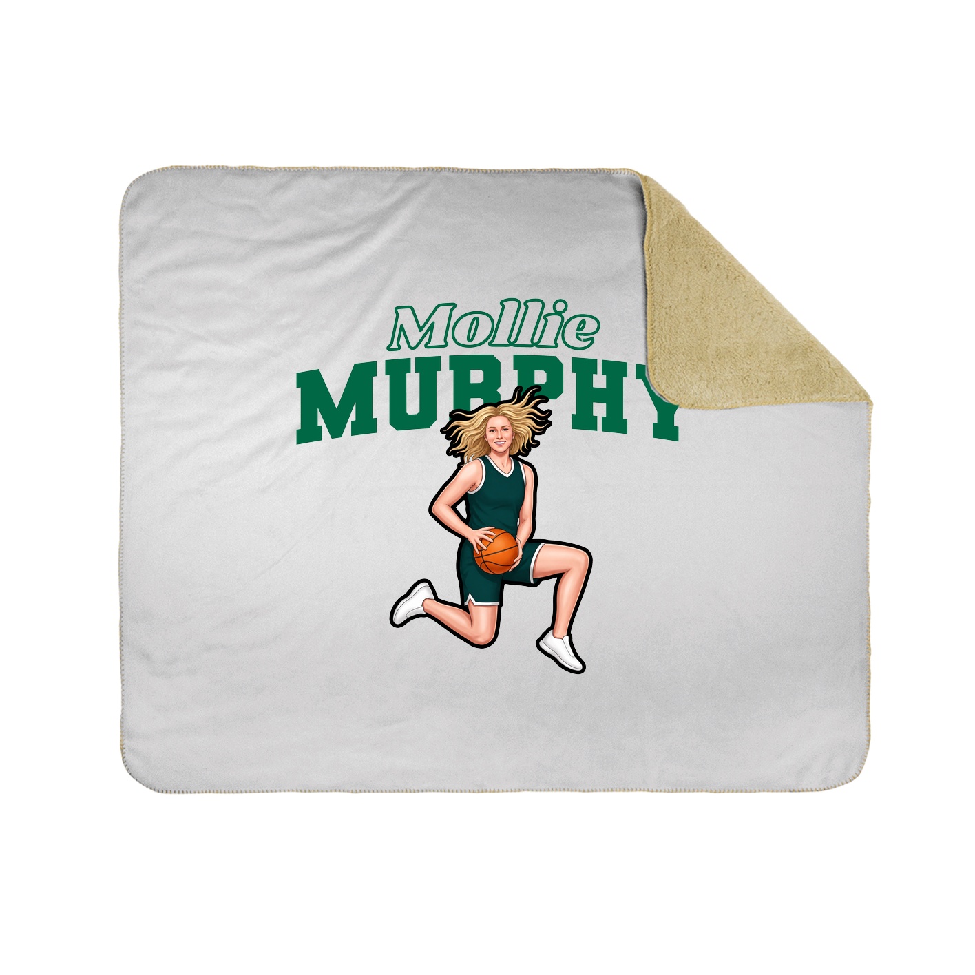 Throw Blanket — Name Arch in White
