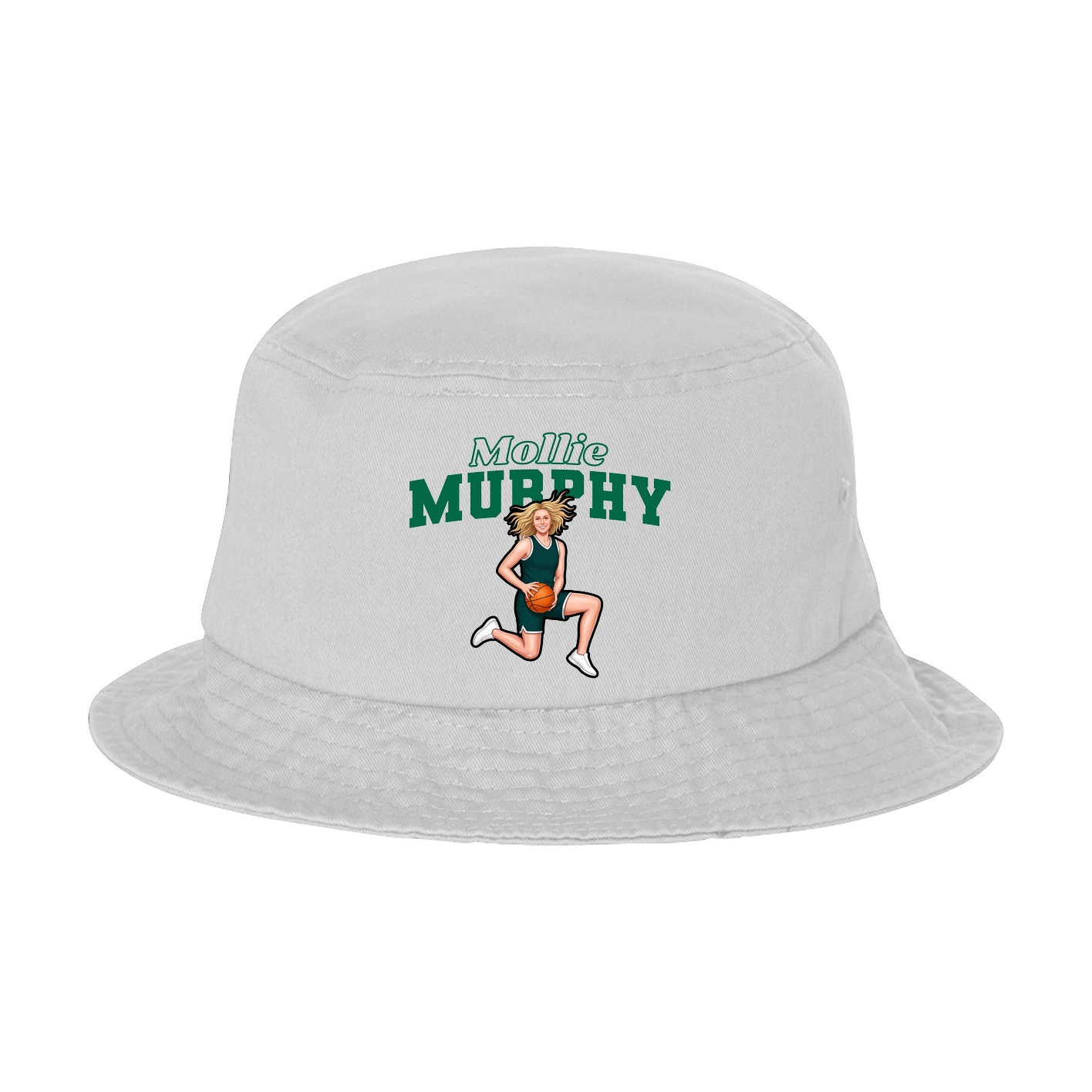 Bucket Cap — Name Arch in White