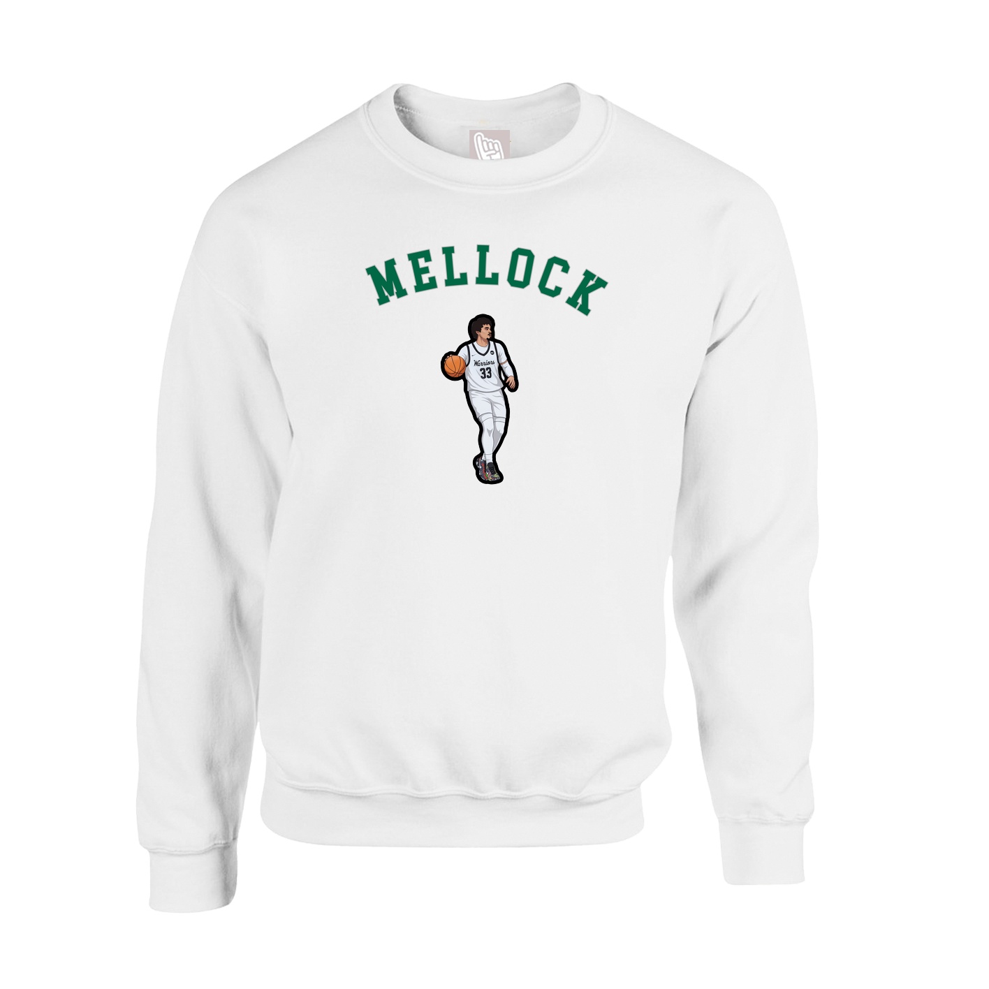 Fleece Crew — Shirsey Arch in White