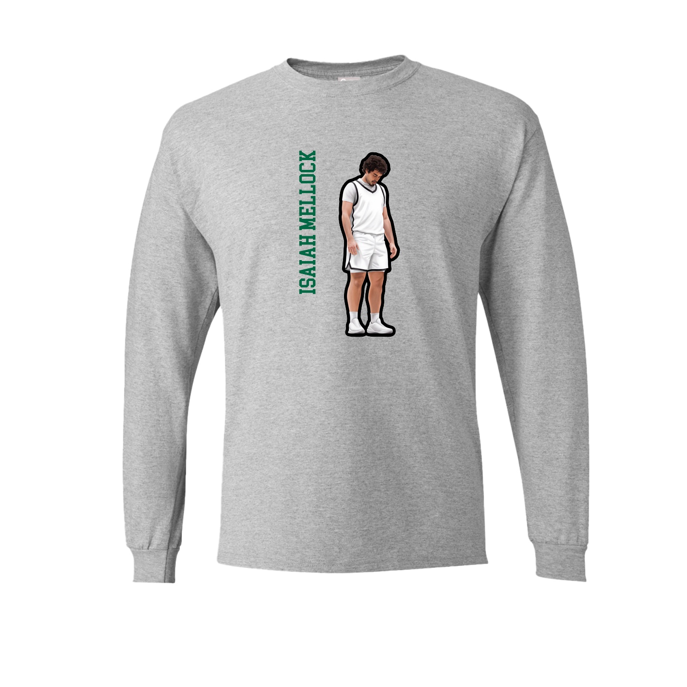 Long Sleeve Tee — Name Vertical in Grey