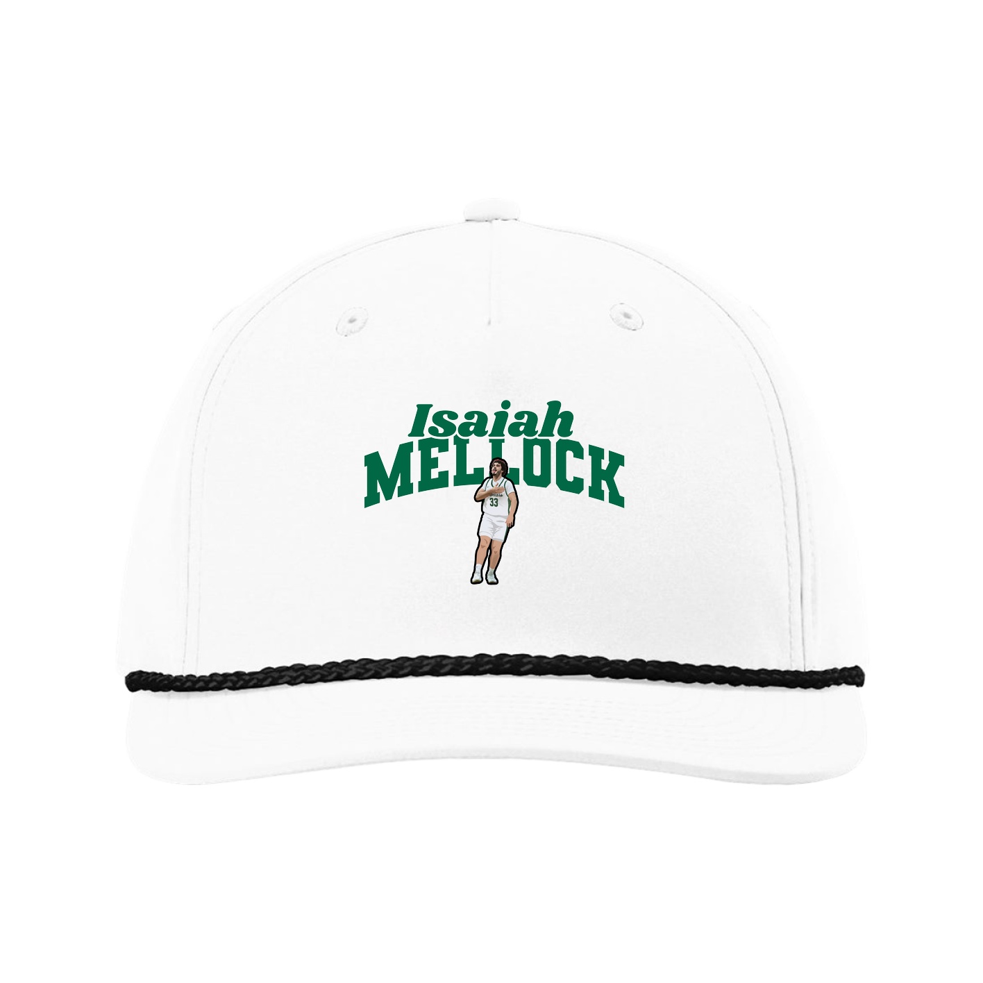 Five-Panel Classic Rope Cap — Signature Arch in White