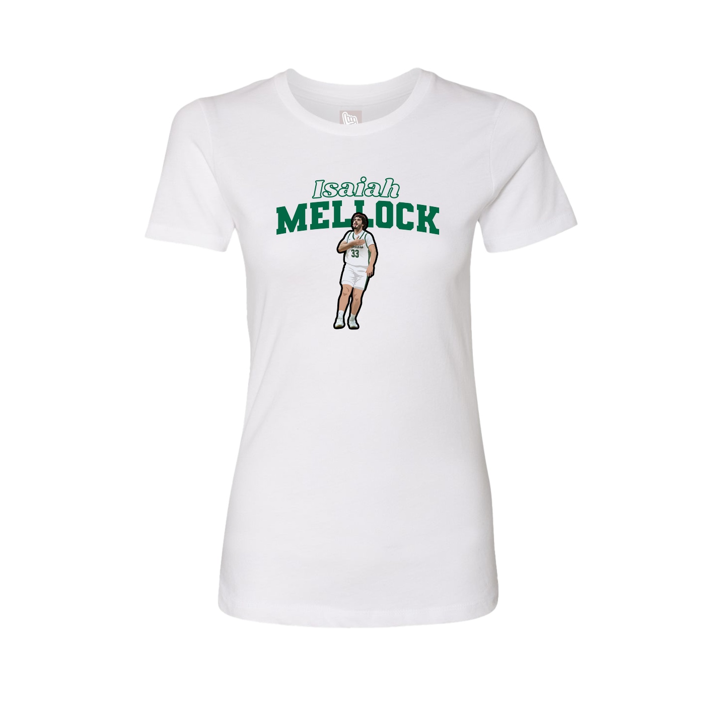 Fitted Women's Tee — Name Arch in White
