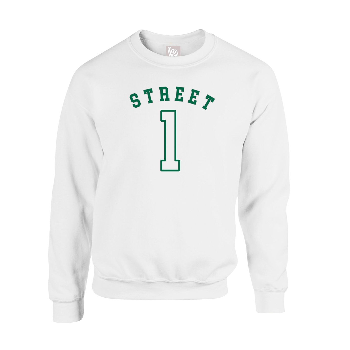 Fleece Crew — Shirsey Arch in White