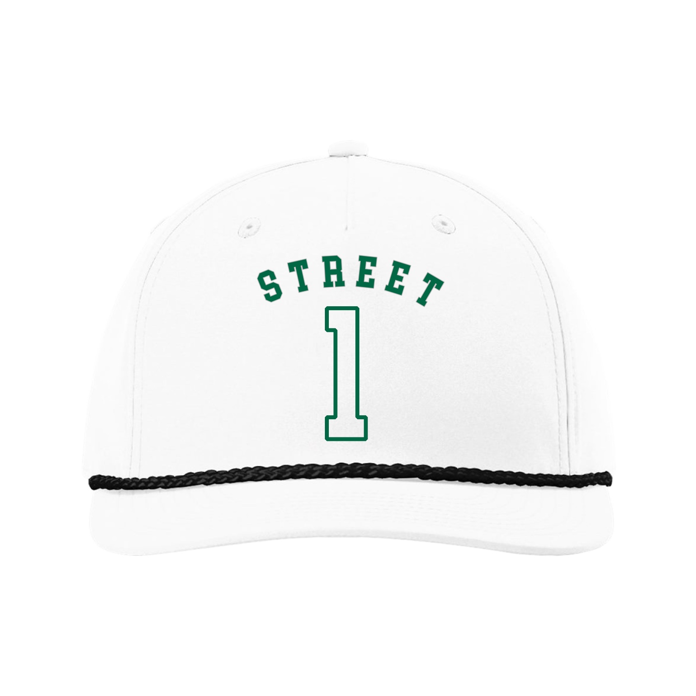 Five-Panel Classic Rope Cap — Shirsey Arch in White