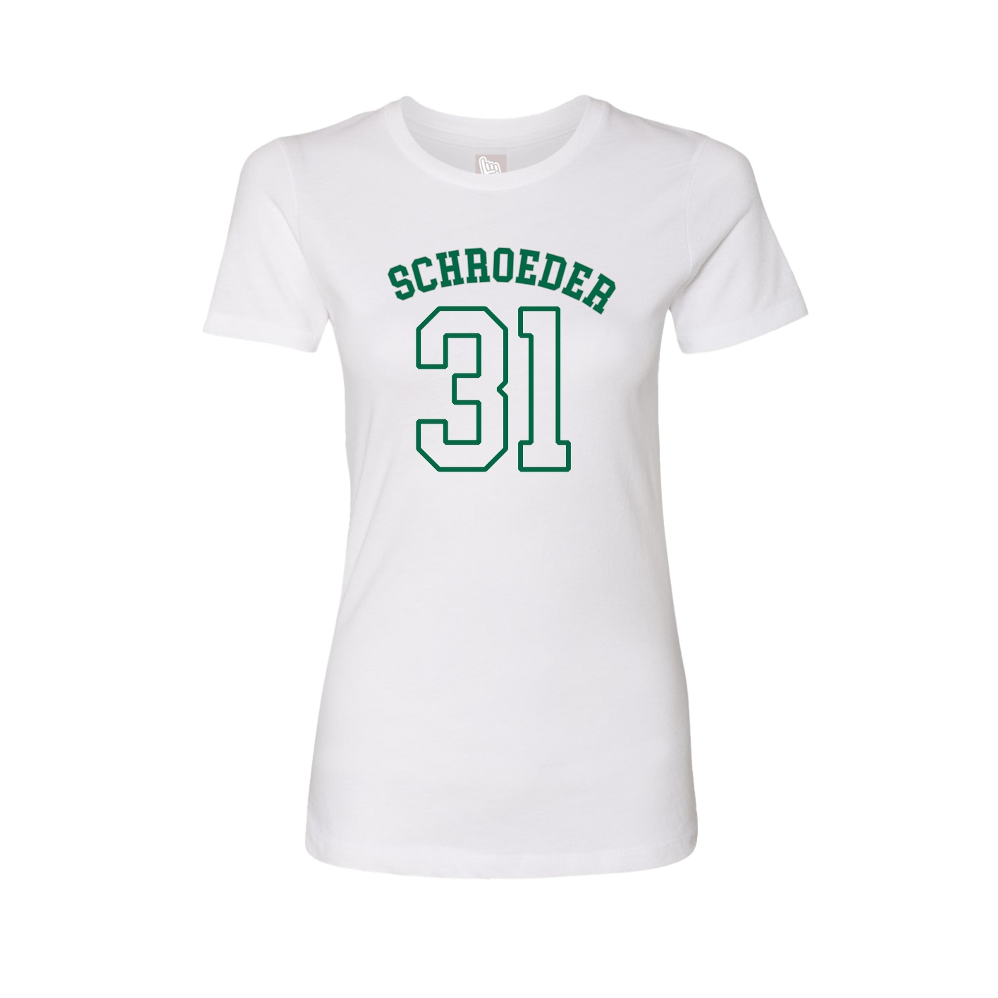 Fitted Women's Tee — Shirsey Arch in White