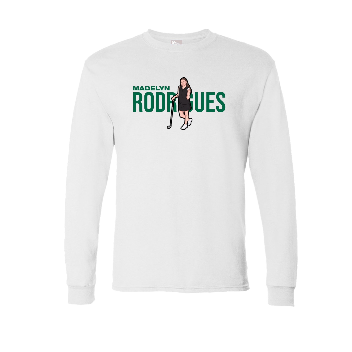 Long Sleeve Tee — Player Name in White