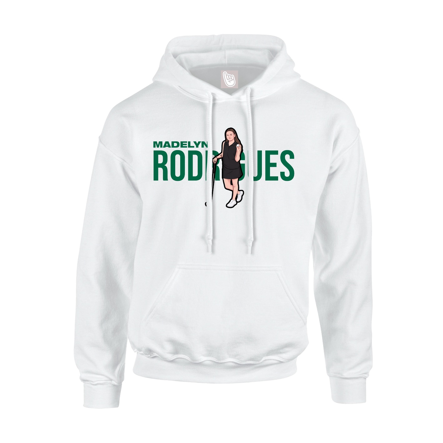 Youth Hoodie — Player Name in White