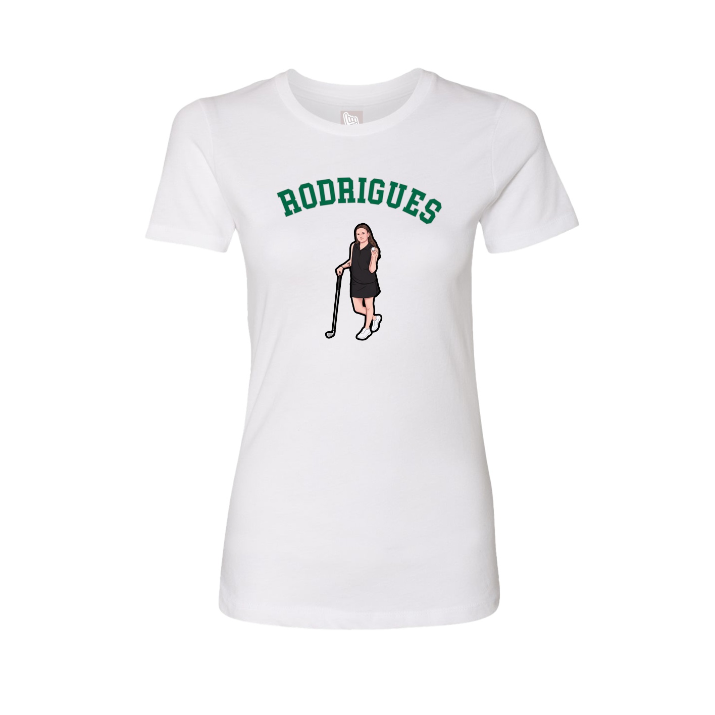 Fitted Women's Tee — Shirsey Arch in White