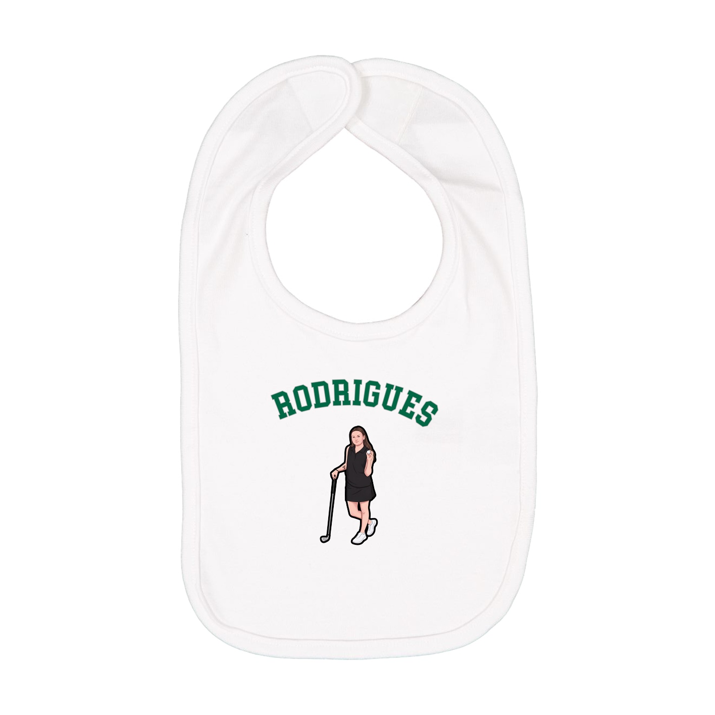 Infant Bib — Shirsey Arch in White