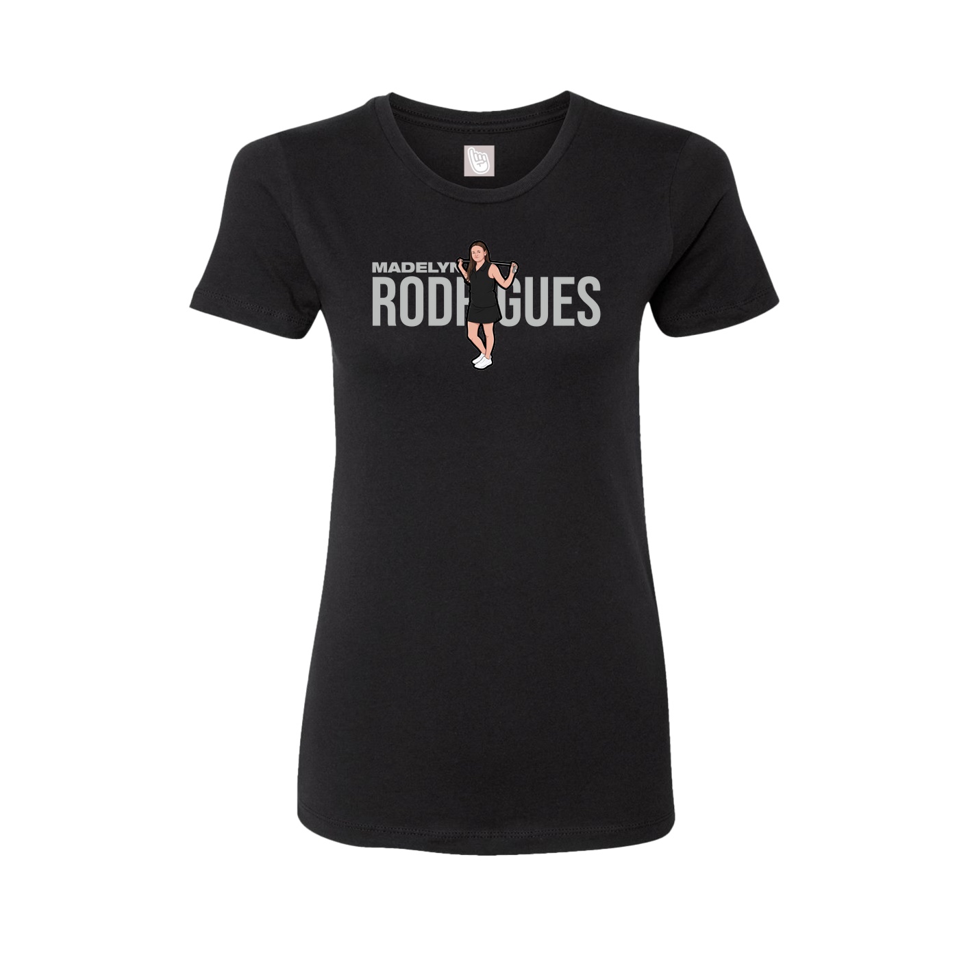 Fitted Women's Tee — Player Name in Black