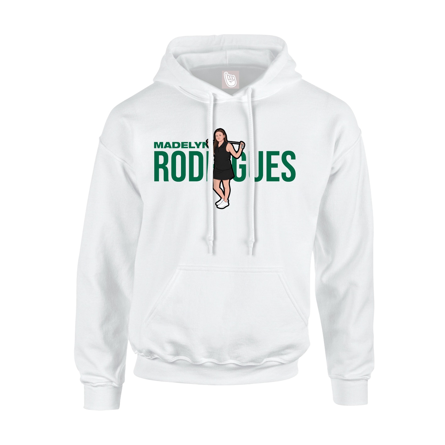 Youth Hoodie — Player Name in White