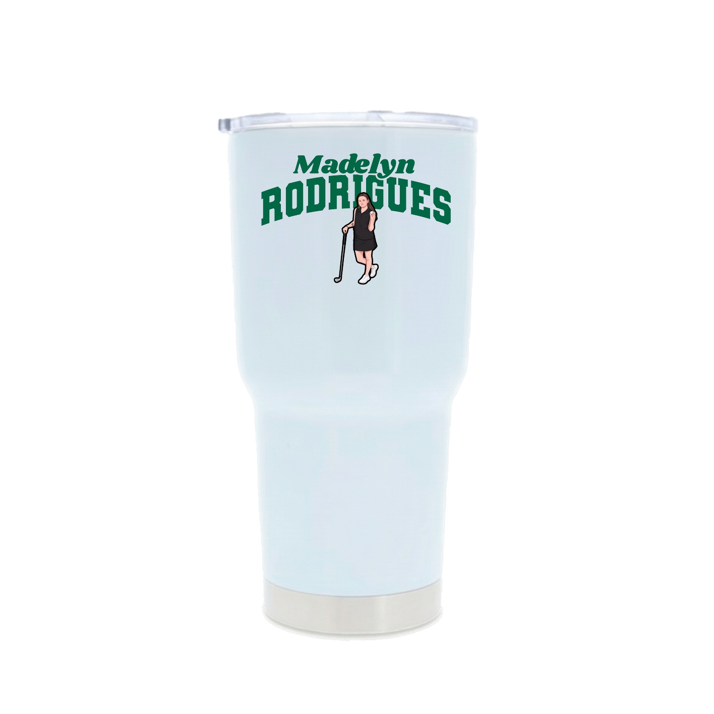 30oz Stainless Steel Tumbler — Signature Arch in White