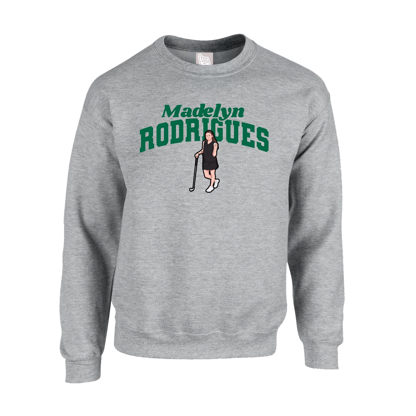 Fleece Crew — Signature Arch in Grey