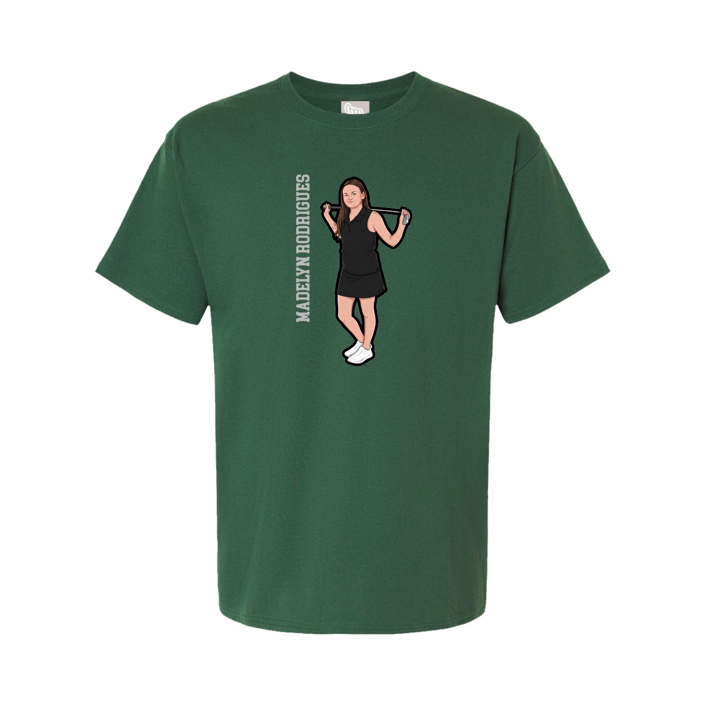 Youth Tee — Name Vertical in Green