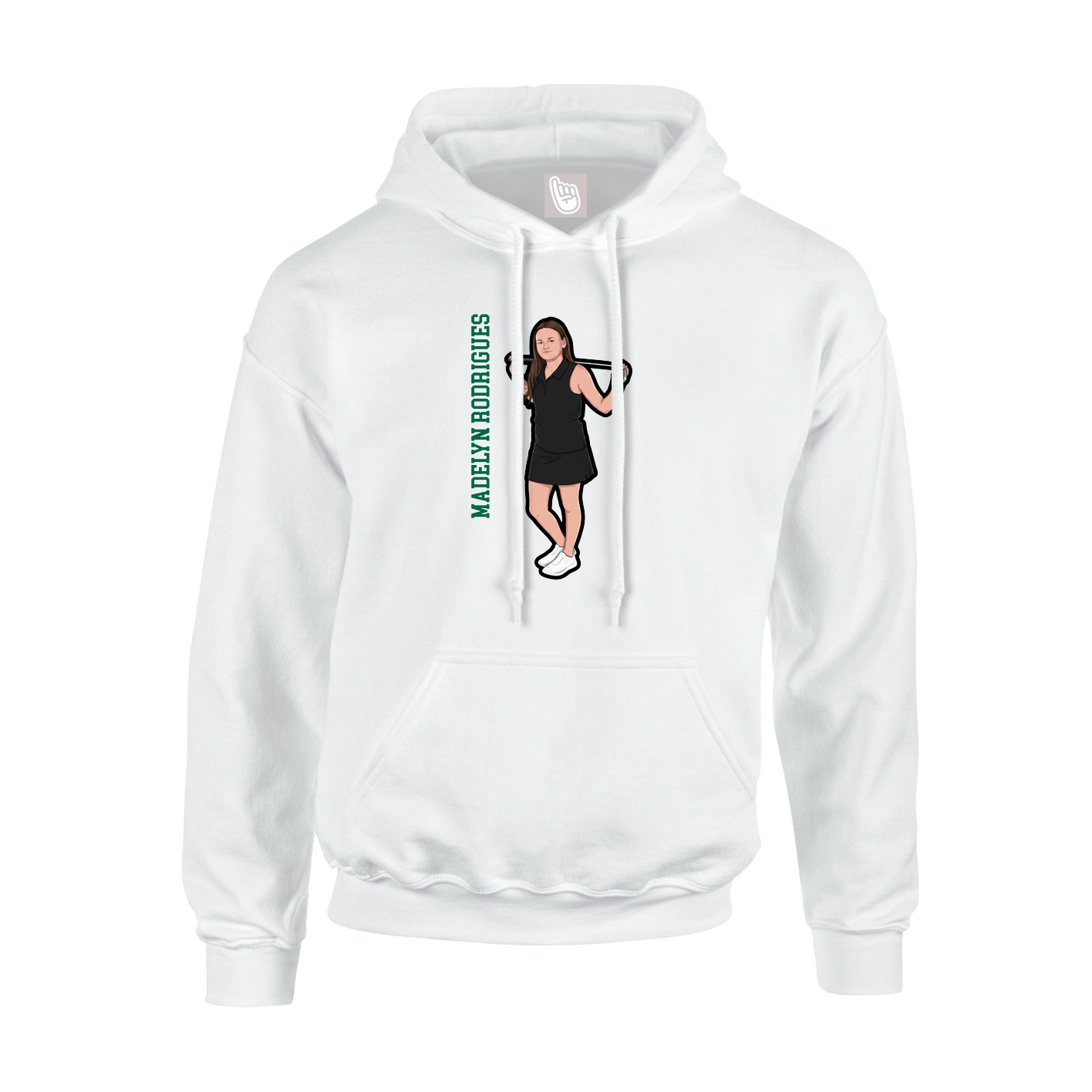 Hoodie — Name Vertical in White