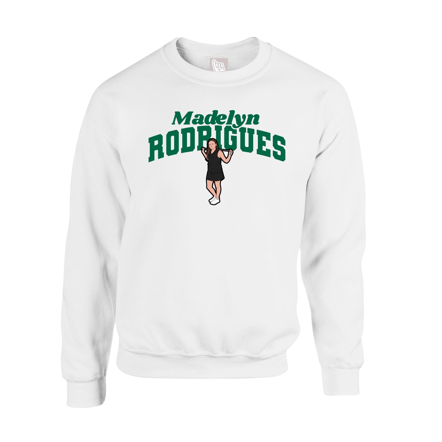 Fleece Crew — Signature Arch in White