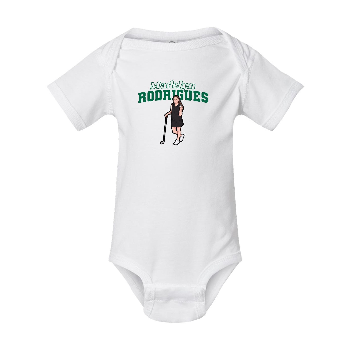 Baby Onesie — Name Arch in White