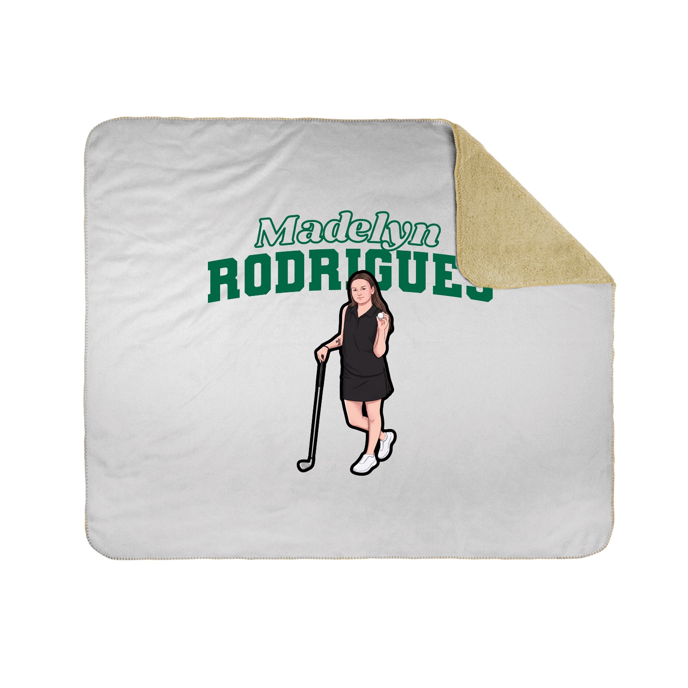 Throw Blanket — Name Arch in White