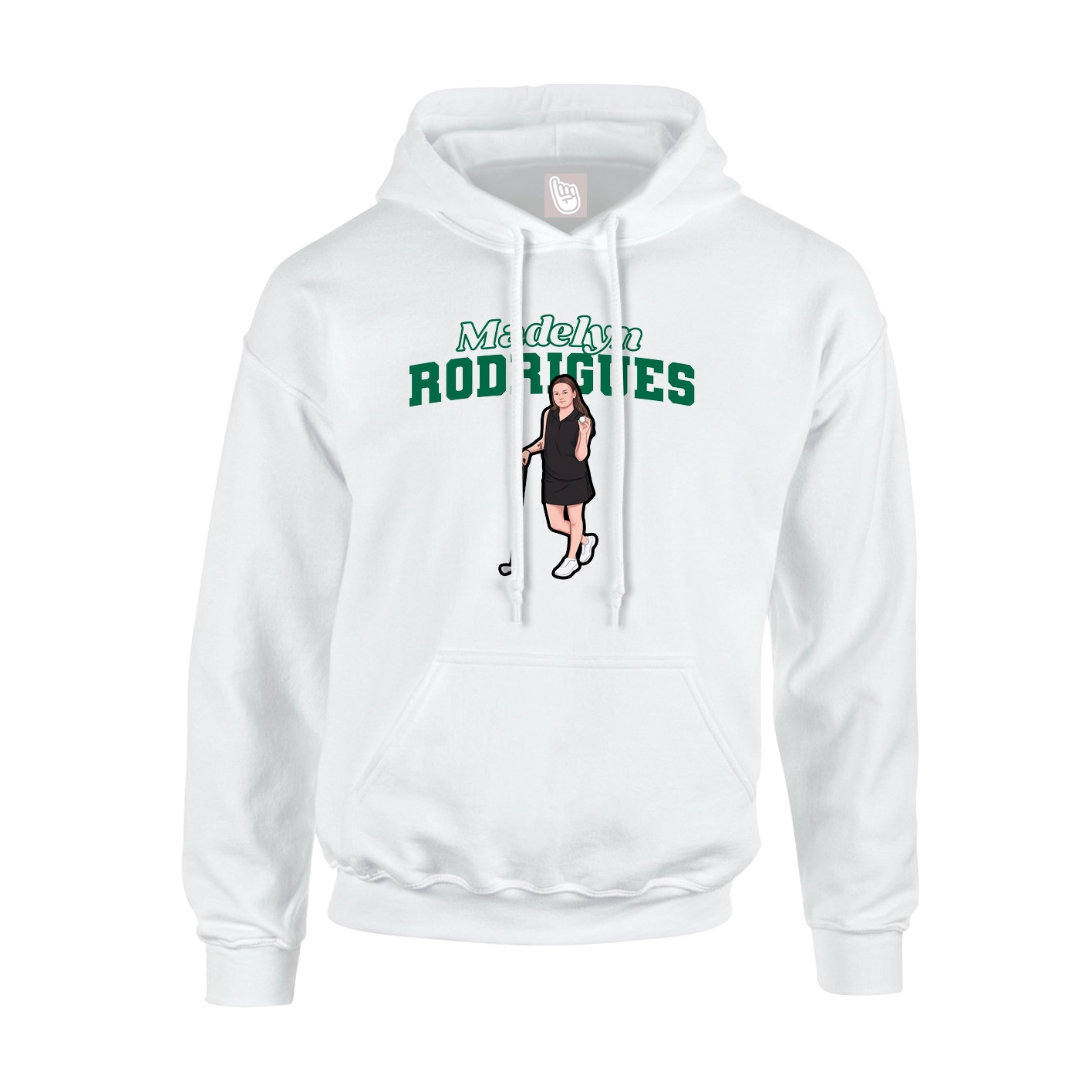 Hoodie — Name Arch in White
