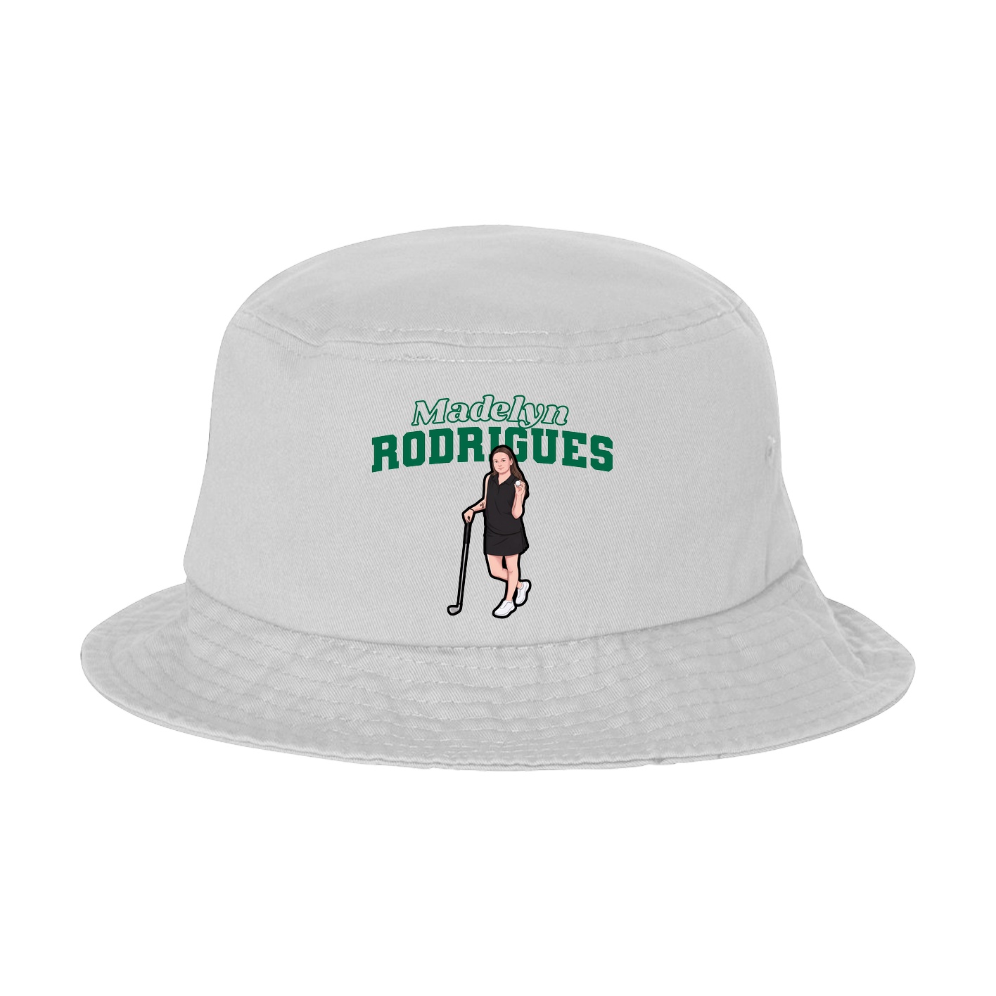 Bucket Cap — Name Arch in White