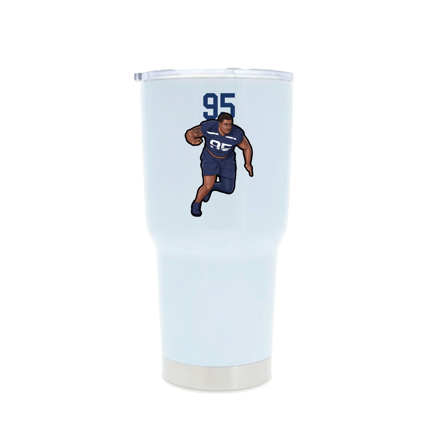 30oz Stainless Steel Tumbler — Number Top in White