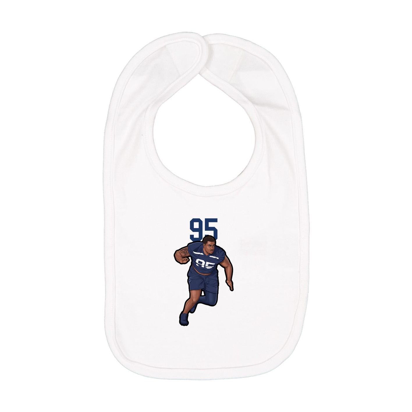 Infant Bib — Number Top in White