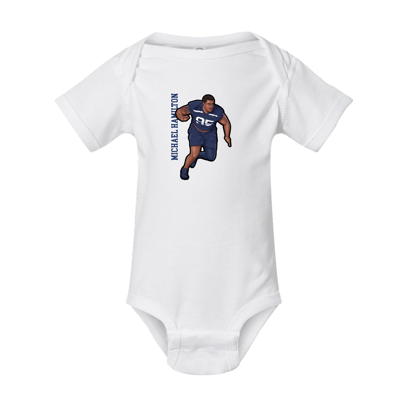 Baby Onesie — Name Vertical in White