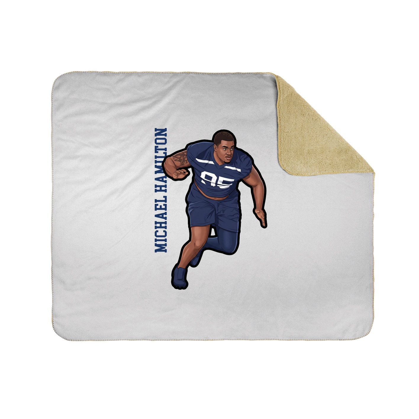 Throw Blanket — Name Vertical in White