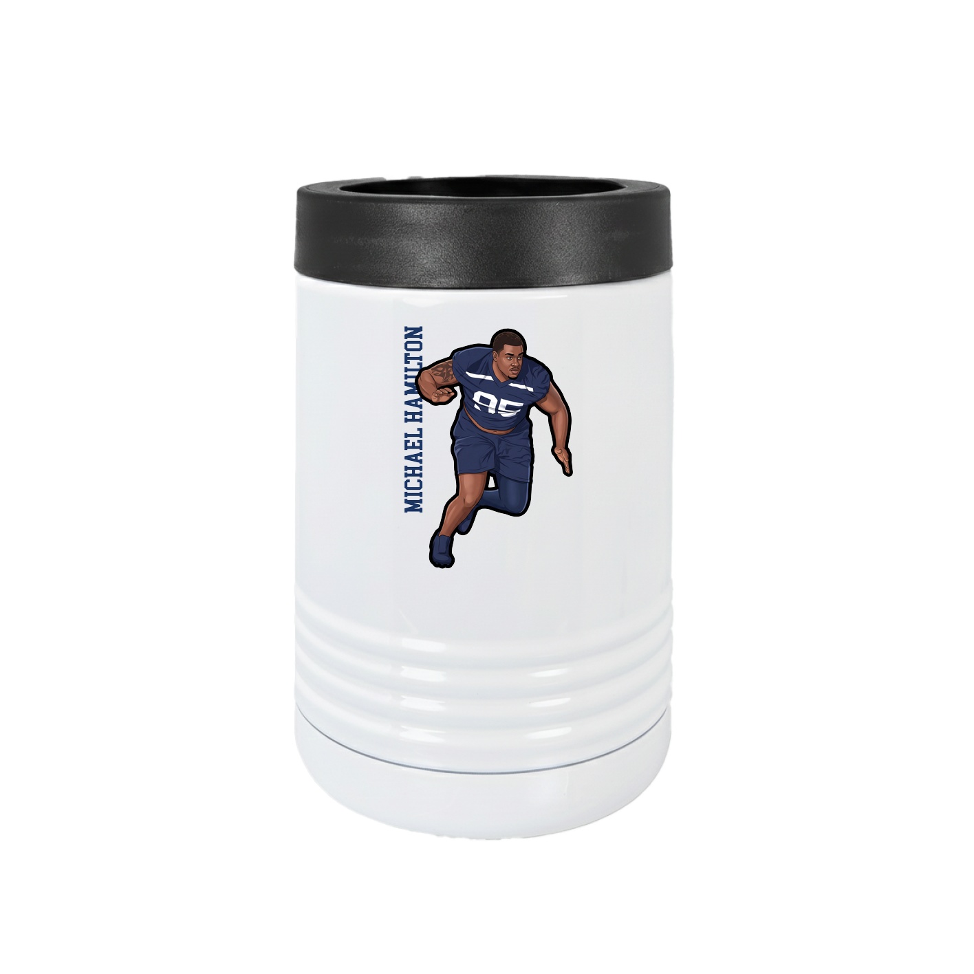 Beverage Holder — Name Vertical in White