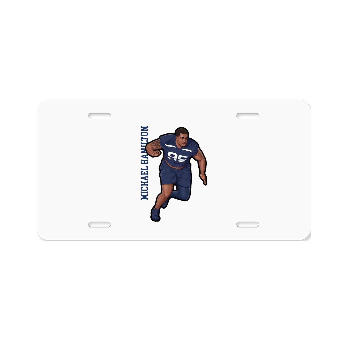 License Plate — Name Vertical in Classic