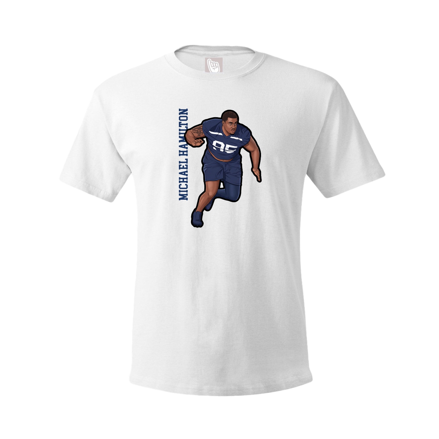 Tee — Name Vertical in White