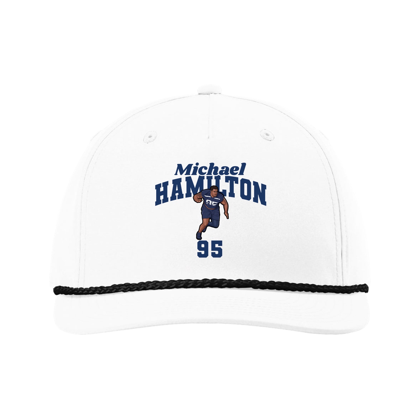 Five-Panel Classic Rope Cap — Signature Arch in White