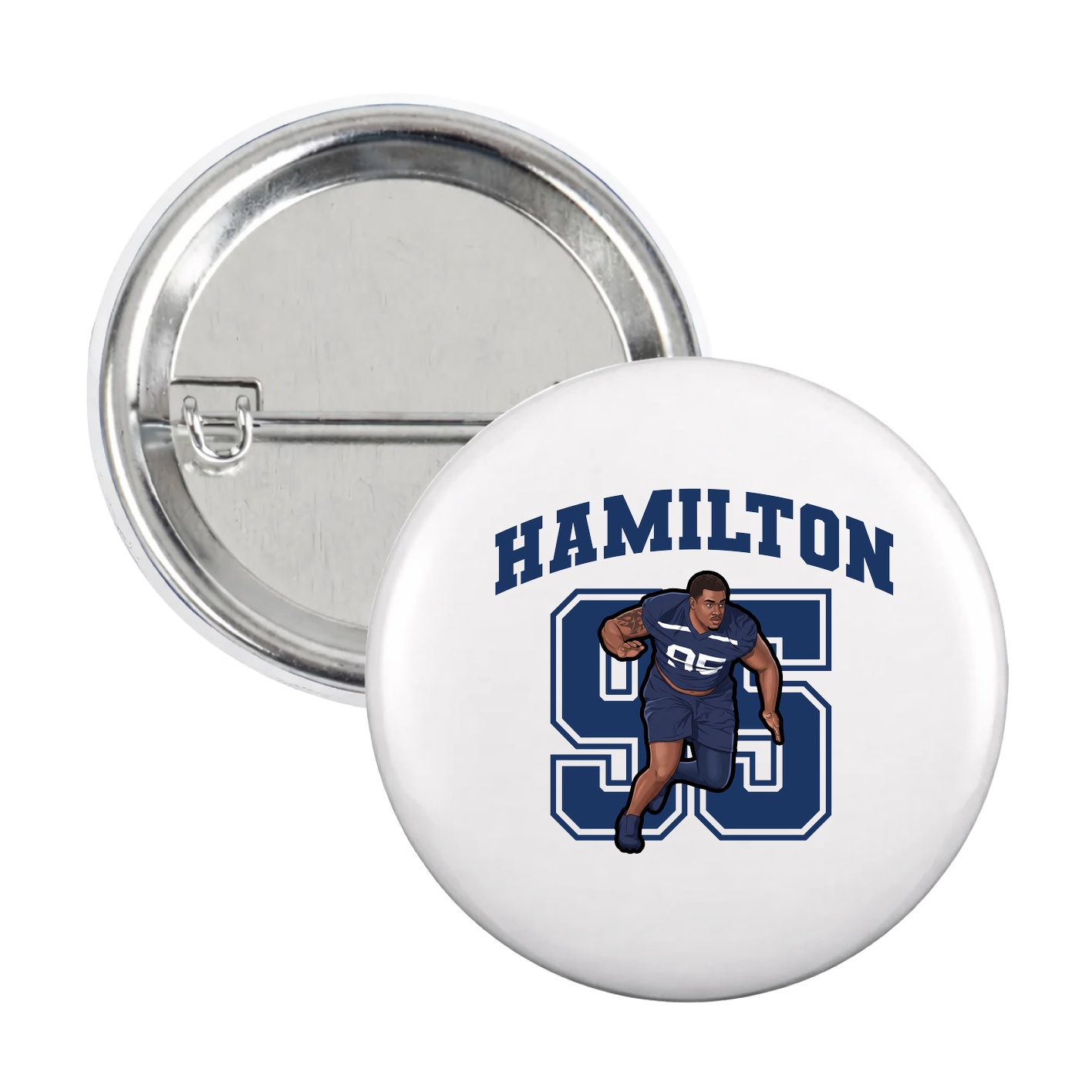 Game Day Button — Number in White